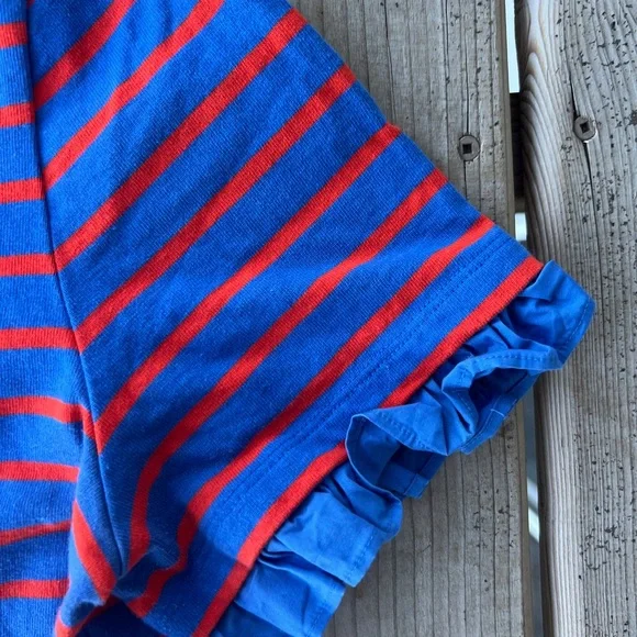 Tory Burch Striped Cotton Dress – Blue & Red, Size M - Picture 5 of 7